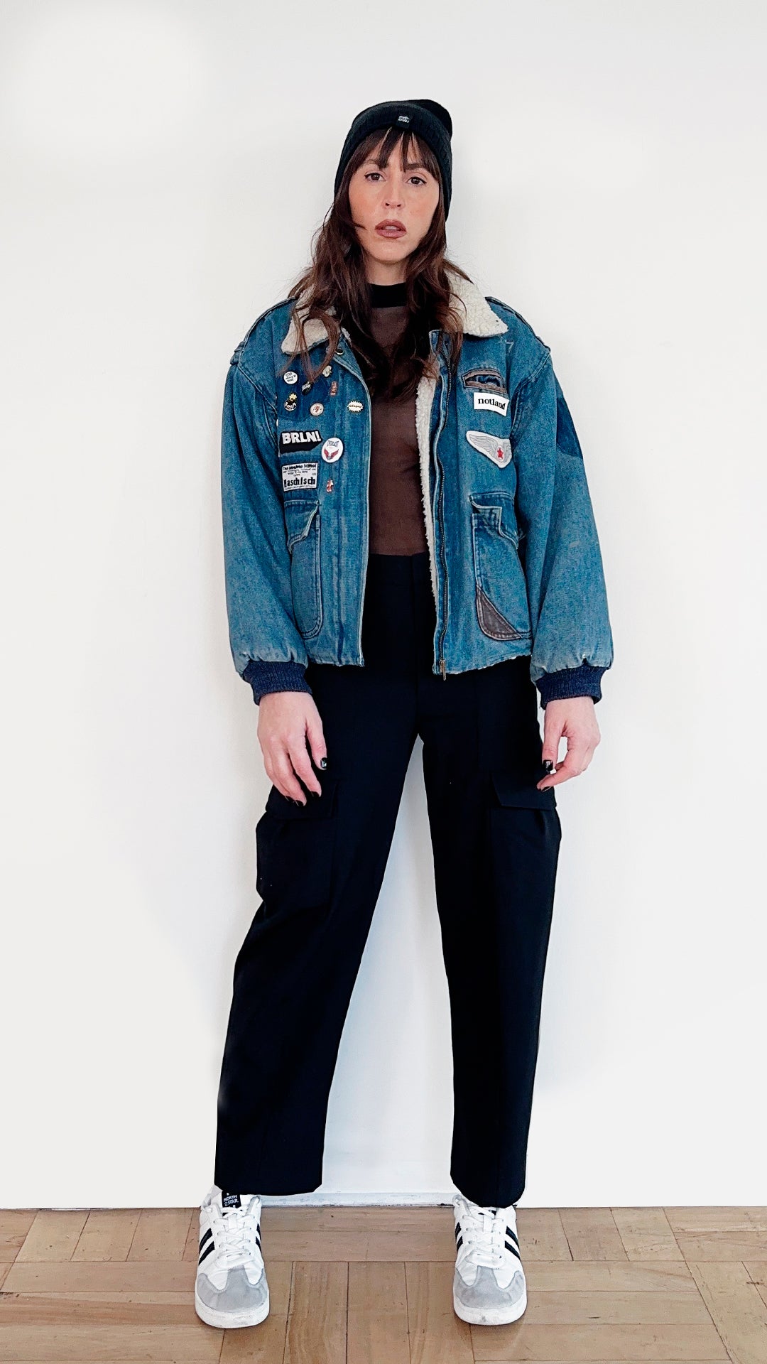 FLEECE DENIM JACKET AZUL