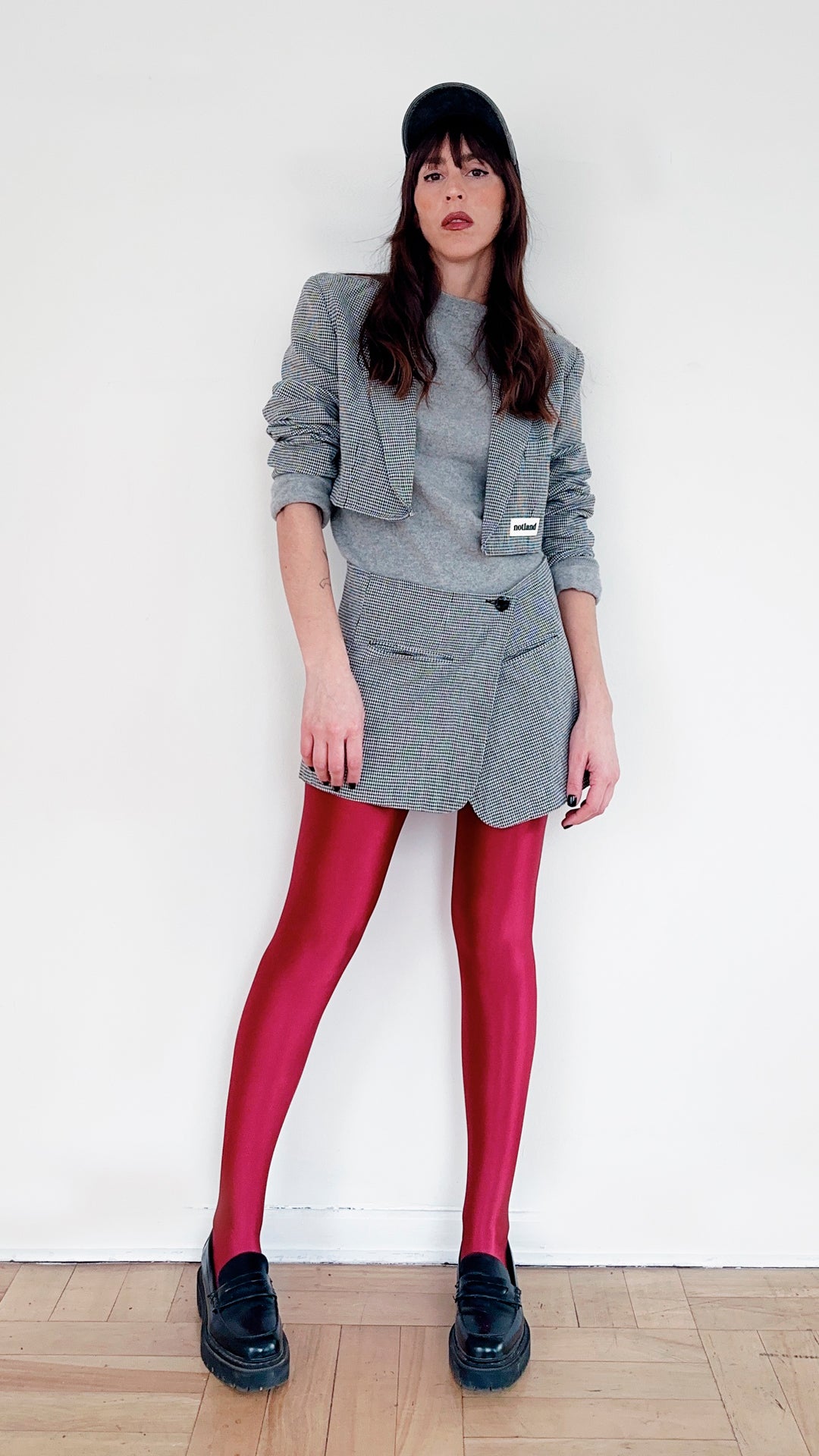 CROP BLAZER & MINI SKIRT PIED DE PULE