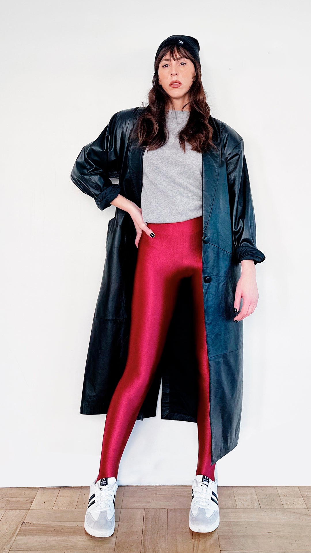 LONG LEATHER COAT NEGRO