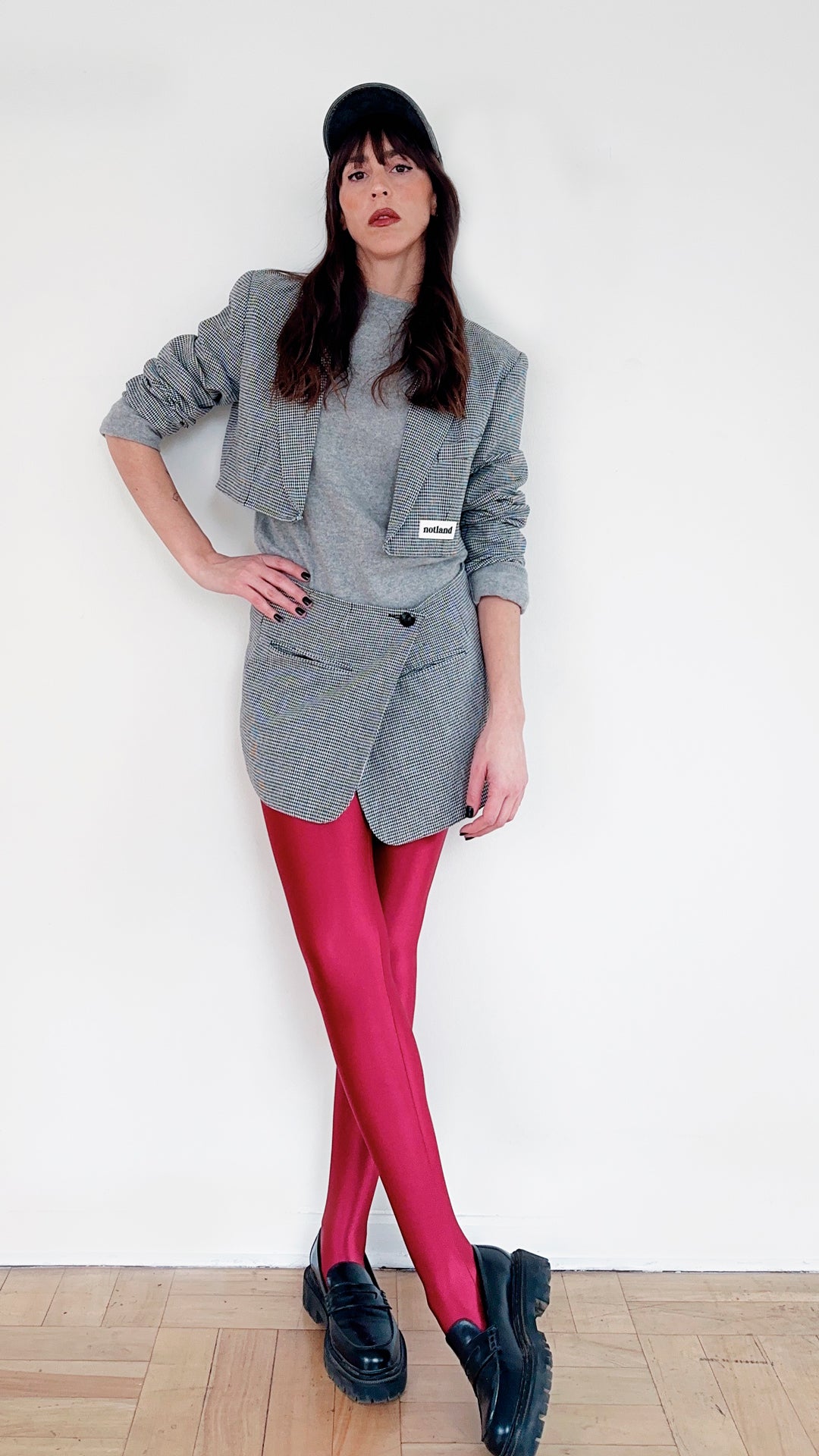 CROP BLAZER & MINI SKIRT PIED DE PULE