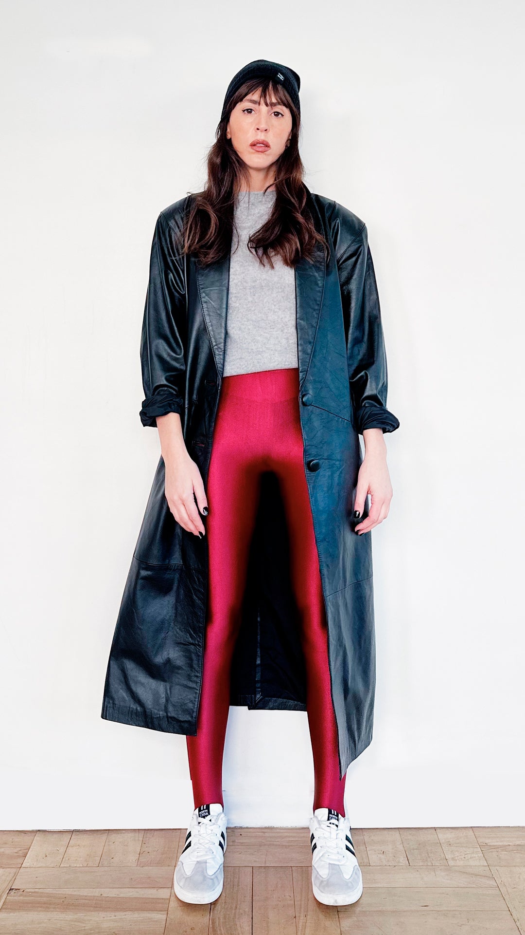 LONG LEATHER COAT NEGRO