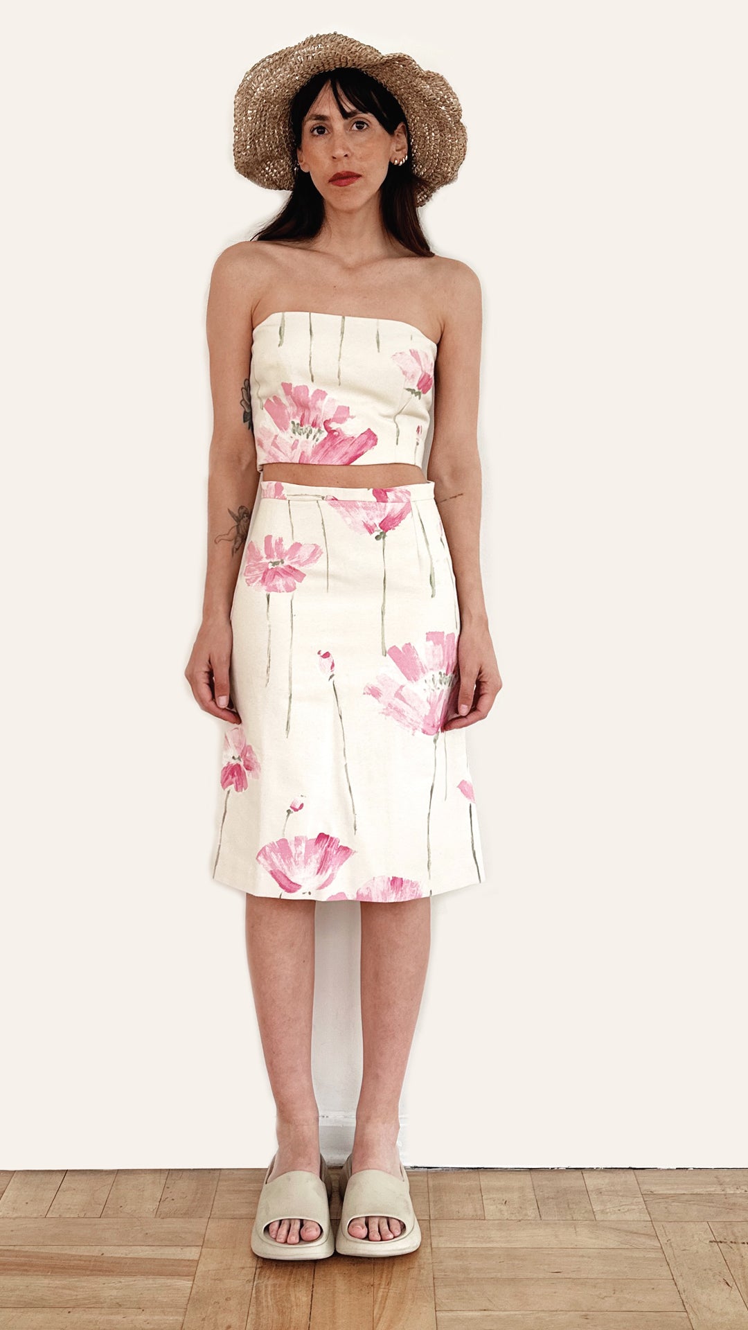 CROP & MIDI SKIRT BLANCO
