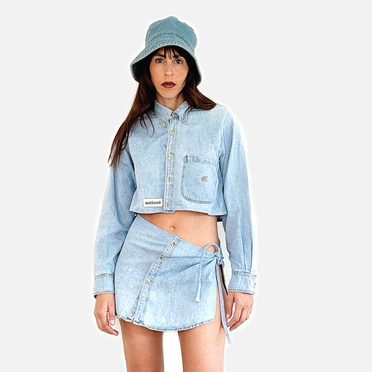 CROP & MINI SKIRT DENIM