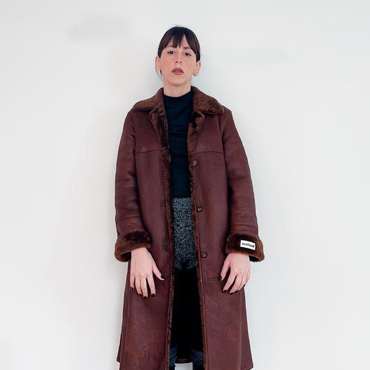 LEATHER & FLEECE LONG COAT