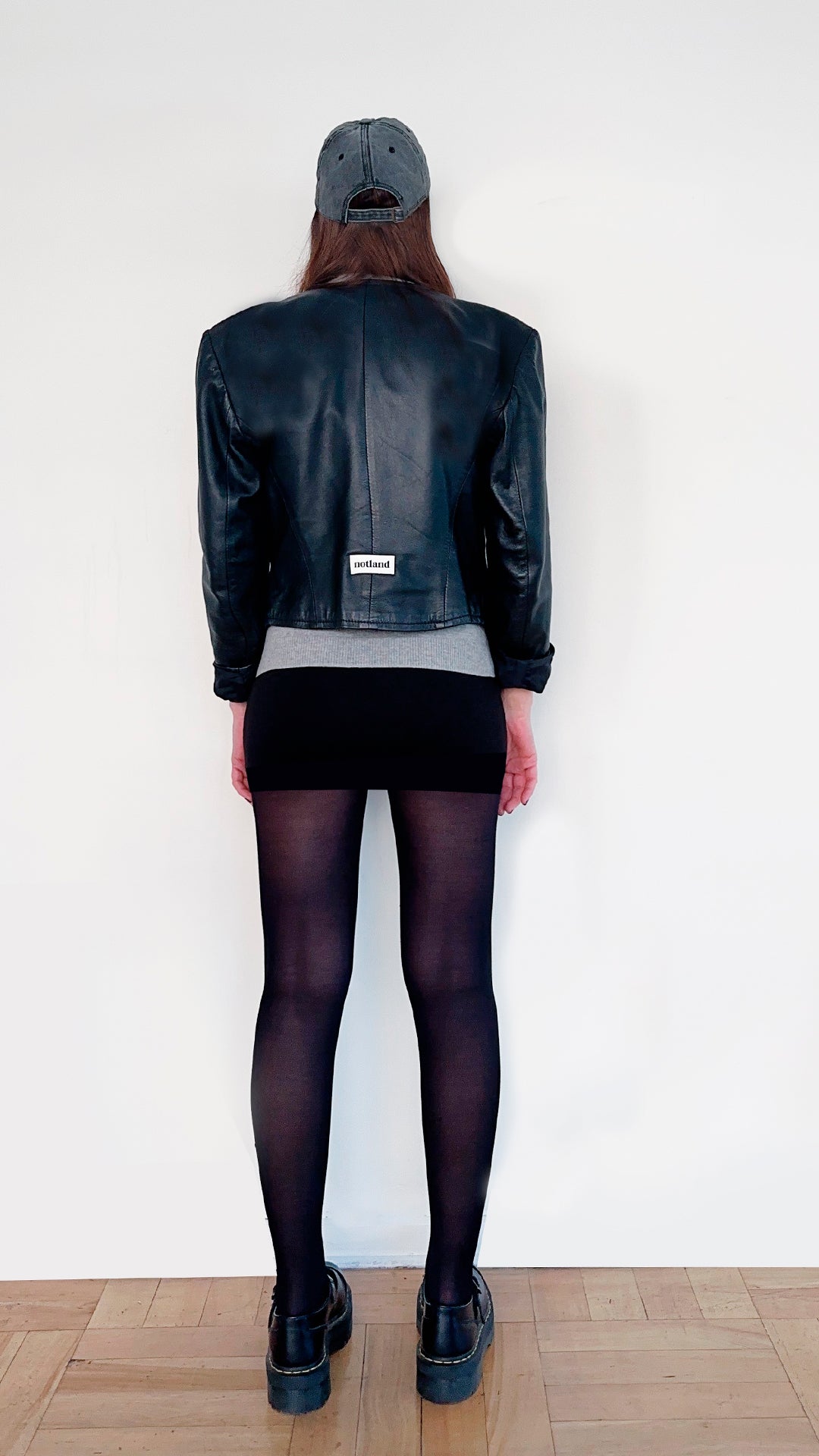 CROP LEATHER JACKET NEGRA